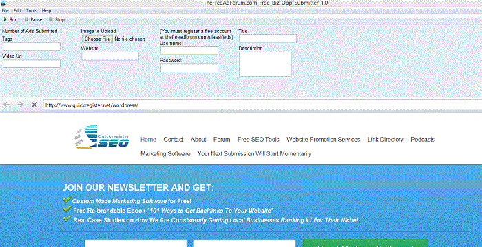 TheFreeAdForum Biz Opp Submitter